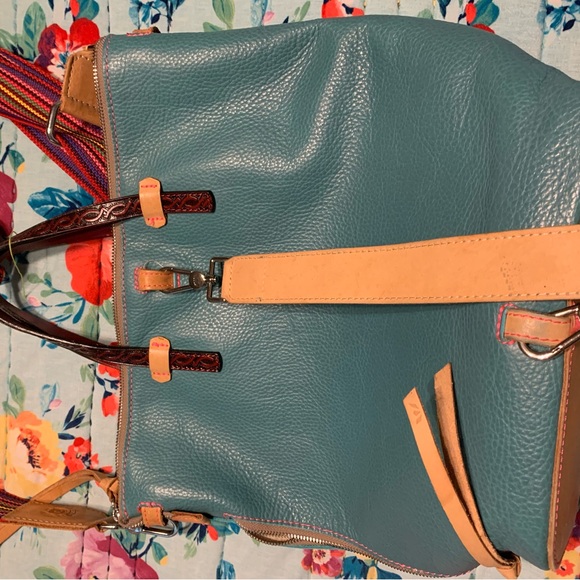 Consuela Blue Tote Bag with Leather Accents - Picture 3 of 7